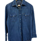 Vintage Wrangler Denim Pearl Snap Button Up Western Shirt Size Large