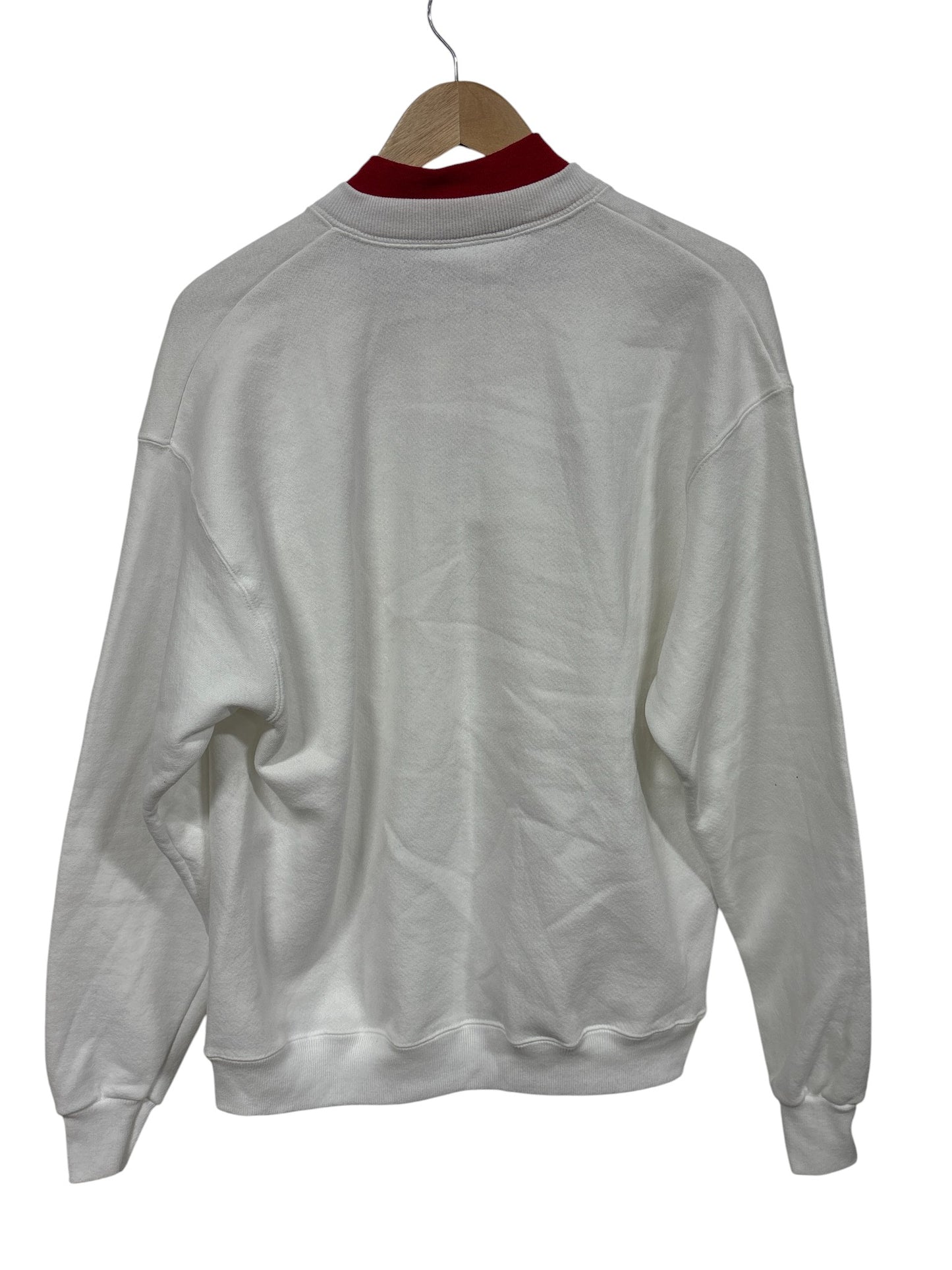 Vintage 90's Munising Michigan Flower Embroidered Sweater Size Large