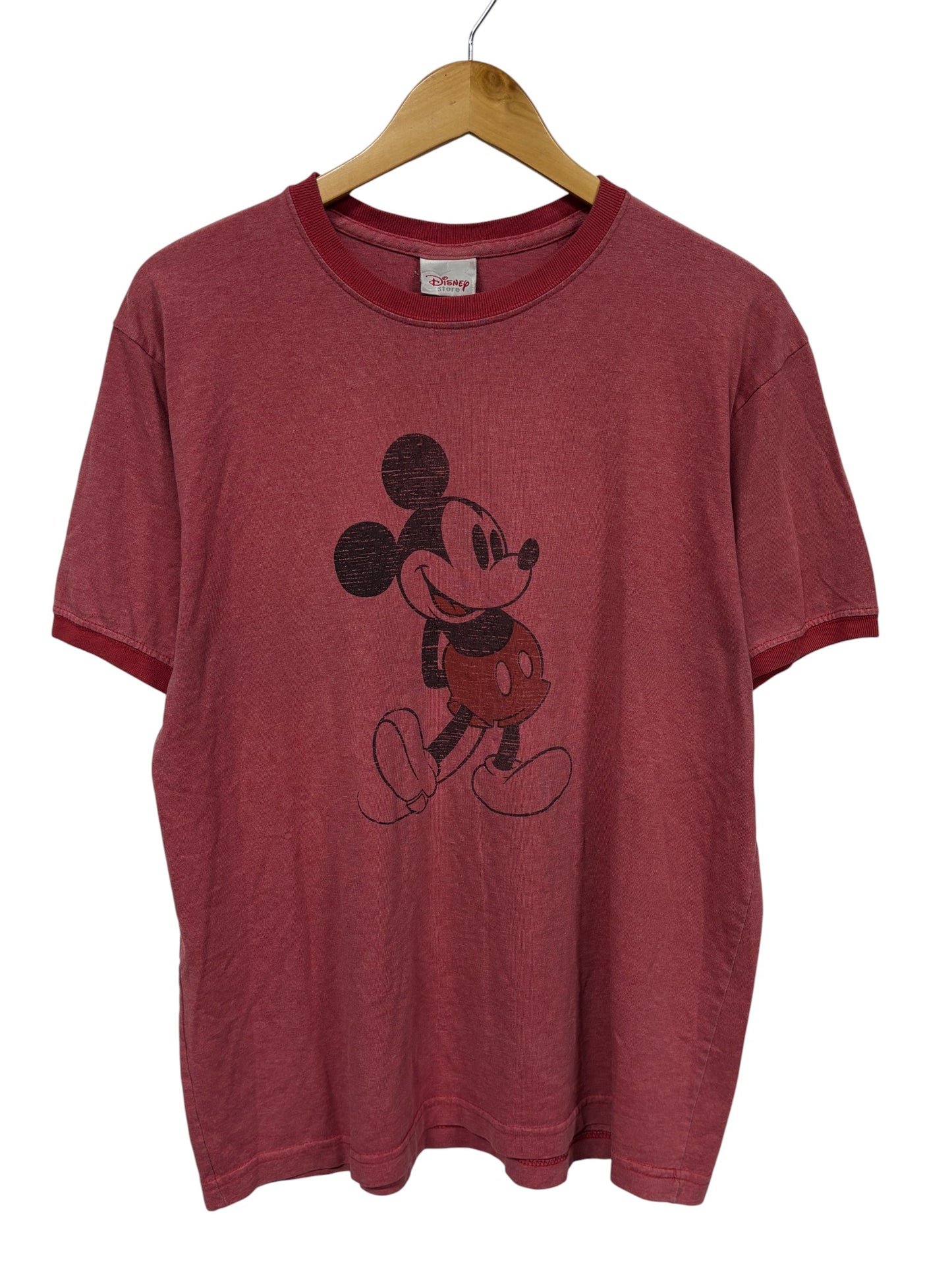 Vintage Disney Mickey Mouse Cartoon Ringer Tee Size Large