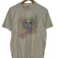 Vintage 90's Cat Flowers Art Graphic Tee Size Large