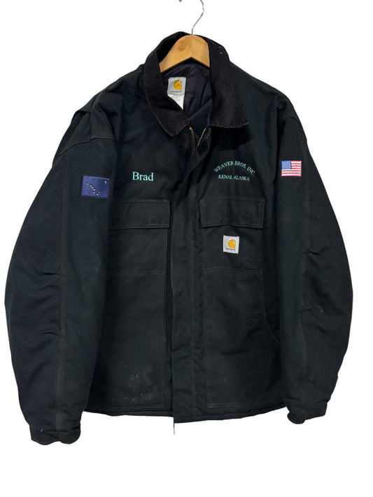 Vintage Carhartt C03 Black Traditional Zip Up Work Jacket Size XL