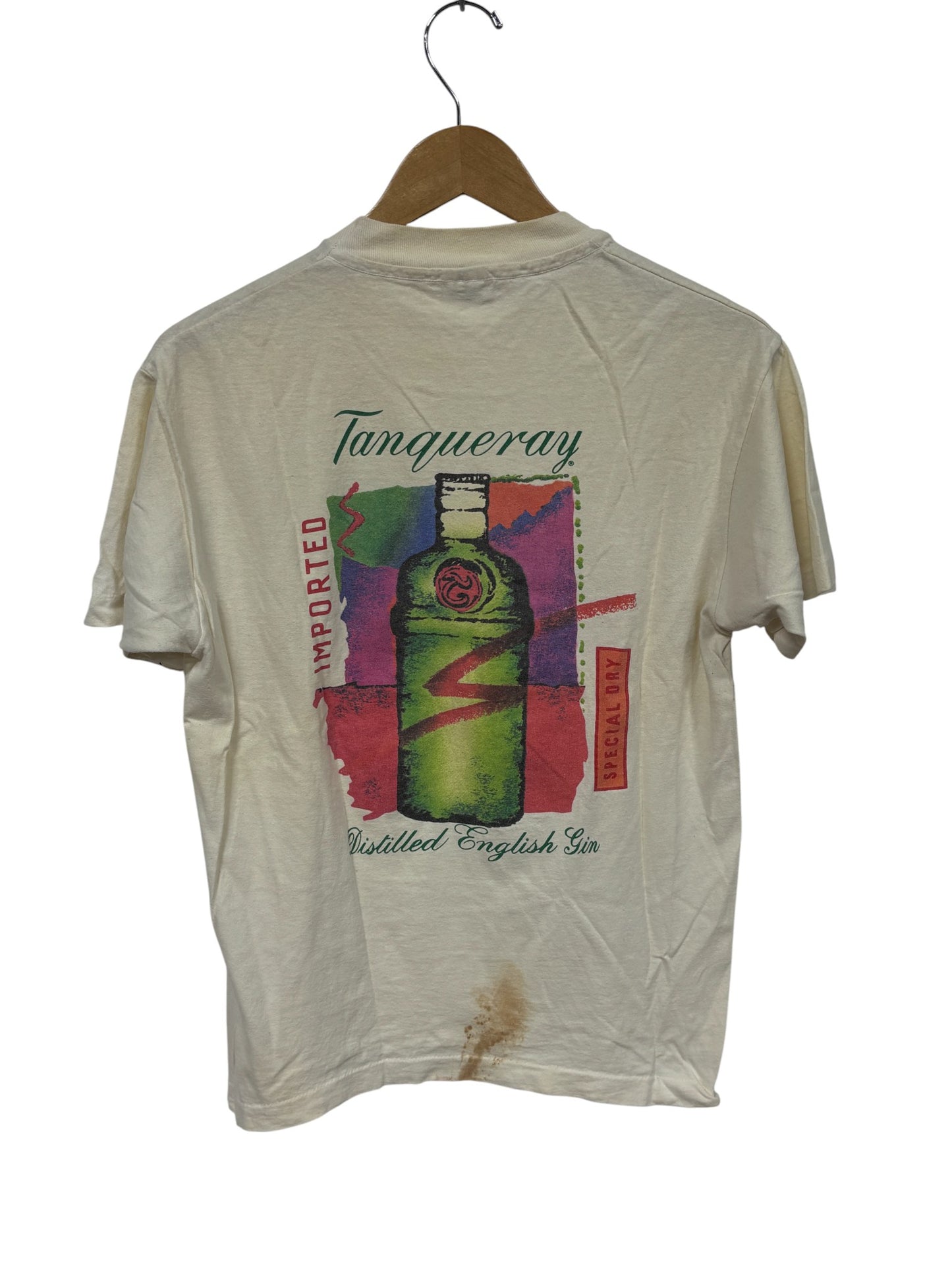 Vintage 90's Tanqueray Distilled English Gin Graphic Tee Size Medium