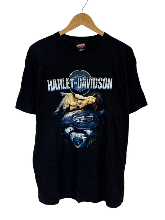 Harley Davidson Las Vegas Biker Babe Graphic Tee Size Large