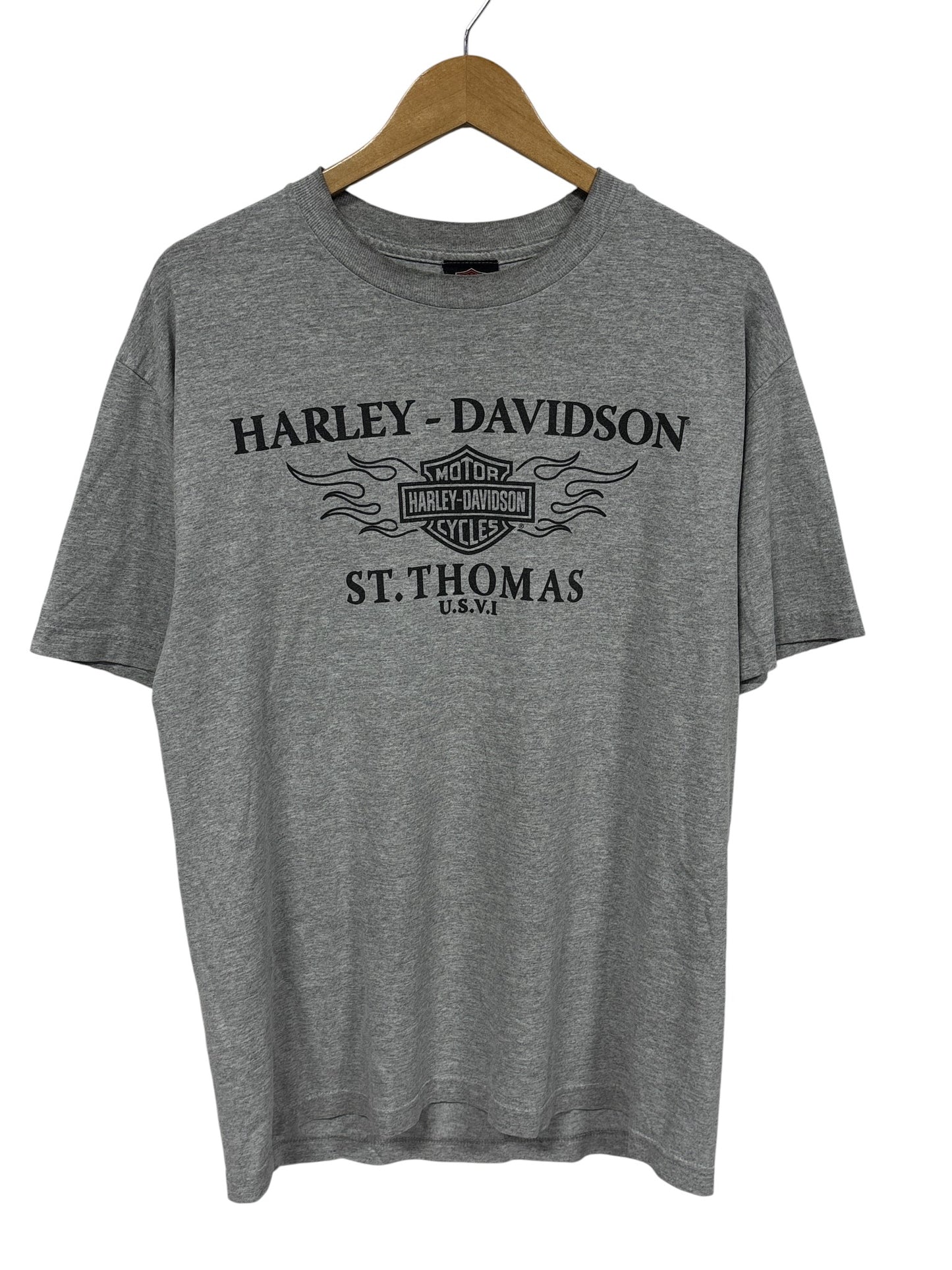 Harley Davidson St. Thomas Virgin Islands Biker Flames Graphic Tee Size Large