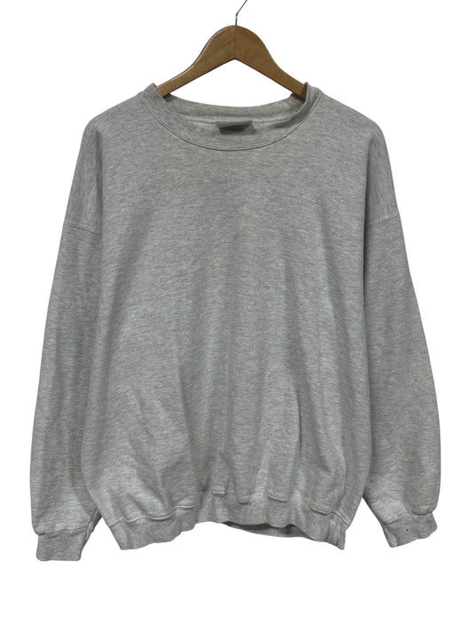 Vintage 90's Hanes Grey Blank Crewneck Sweater Size Large