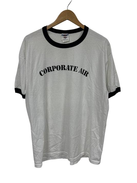 Vintage 90's Corporate Air Airlines Ringer Tee Size XL