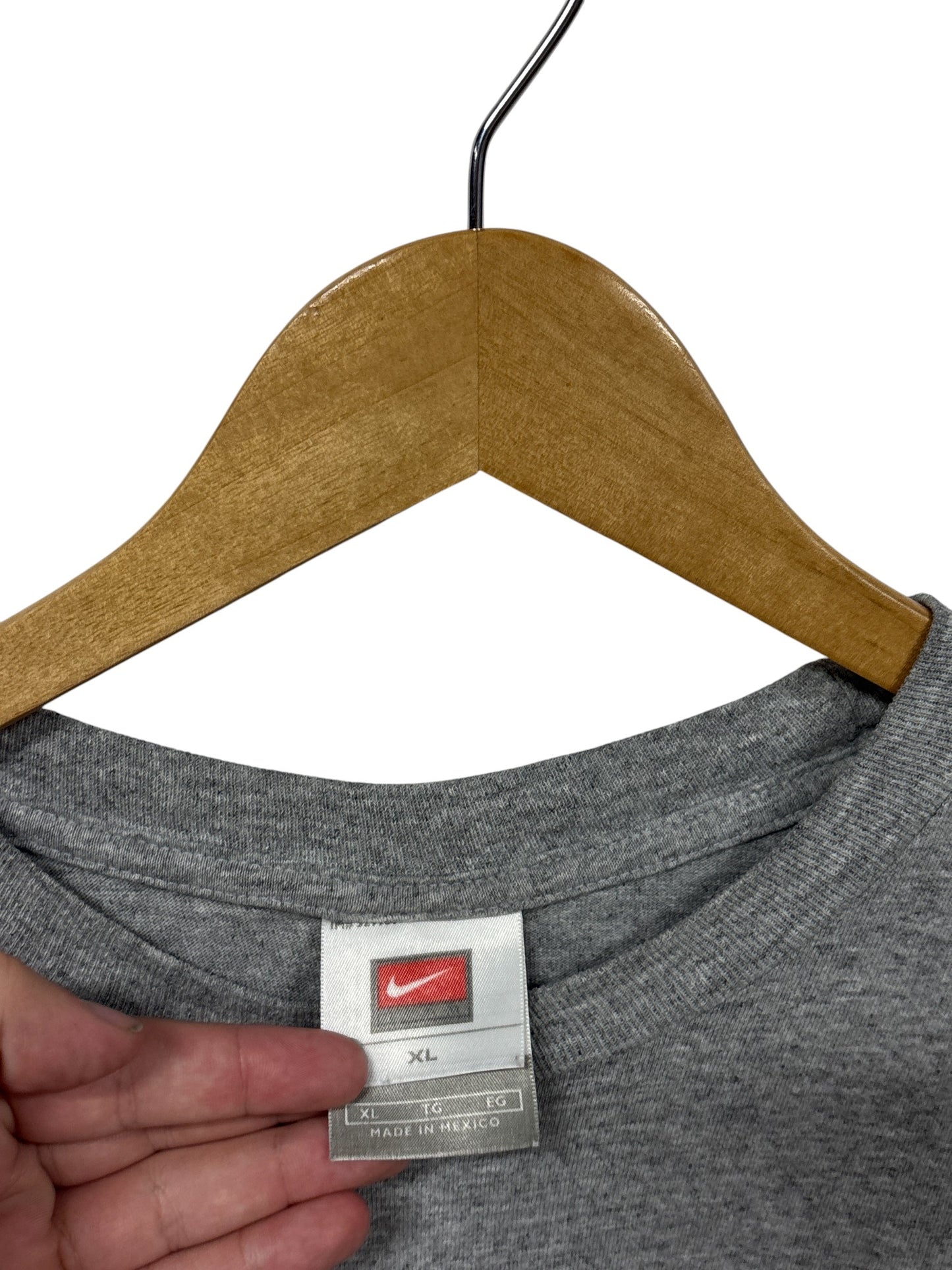 Vintage Nike Grey Blank Back Swoosh Tee Size XL