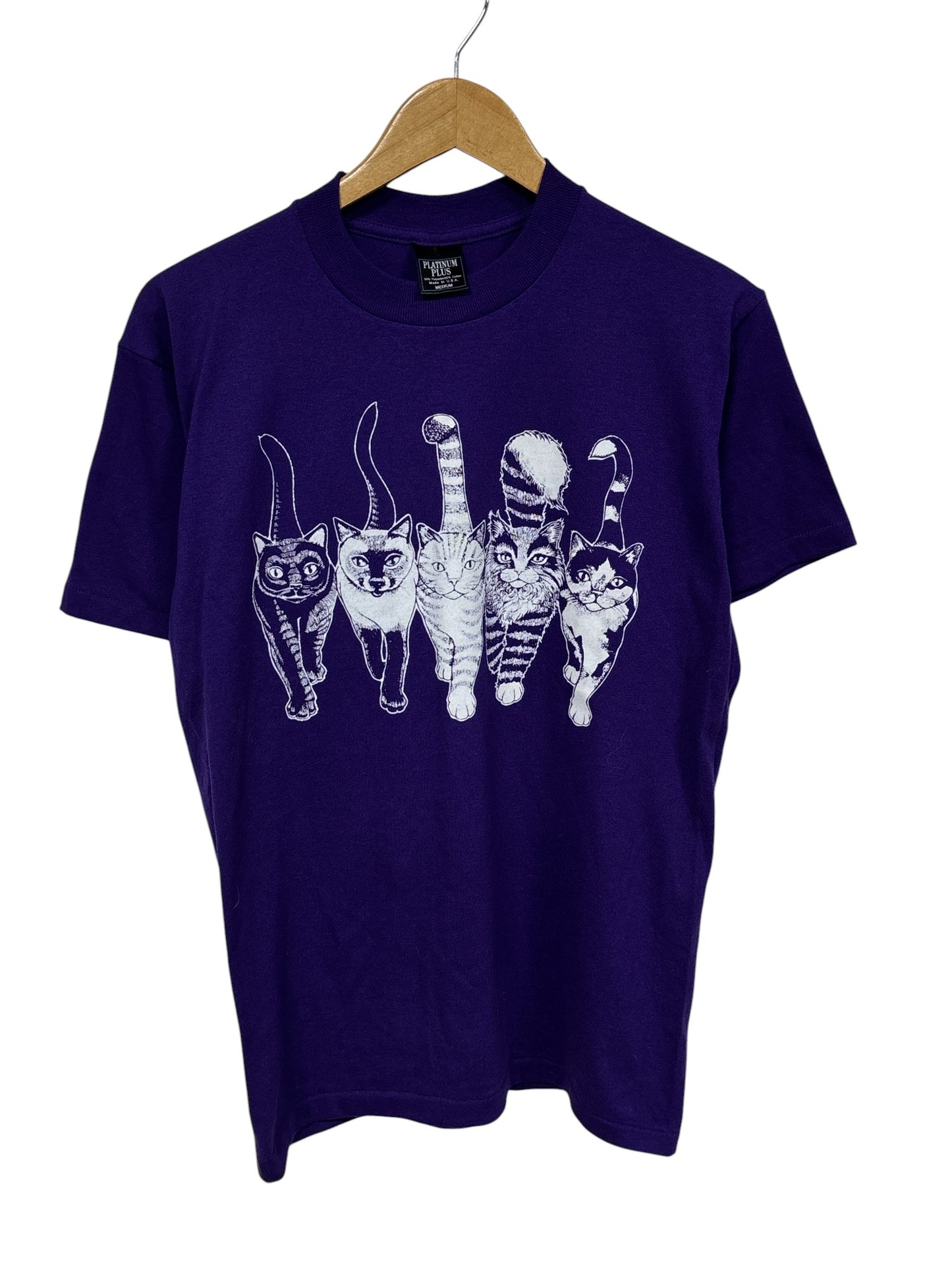 Vintage 90's Cats Front Back Graphic Tee Size Medium