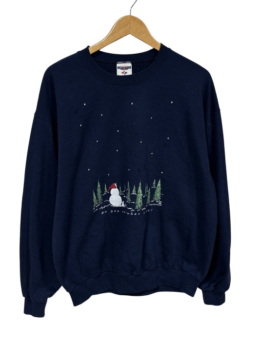 Vintage 90's Snowman Christmas Crewneck Sweater Size Large