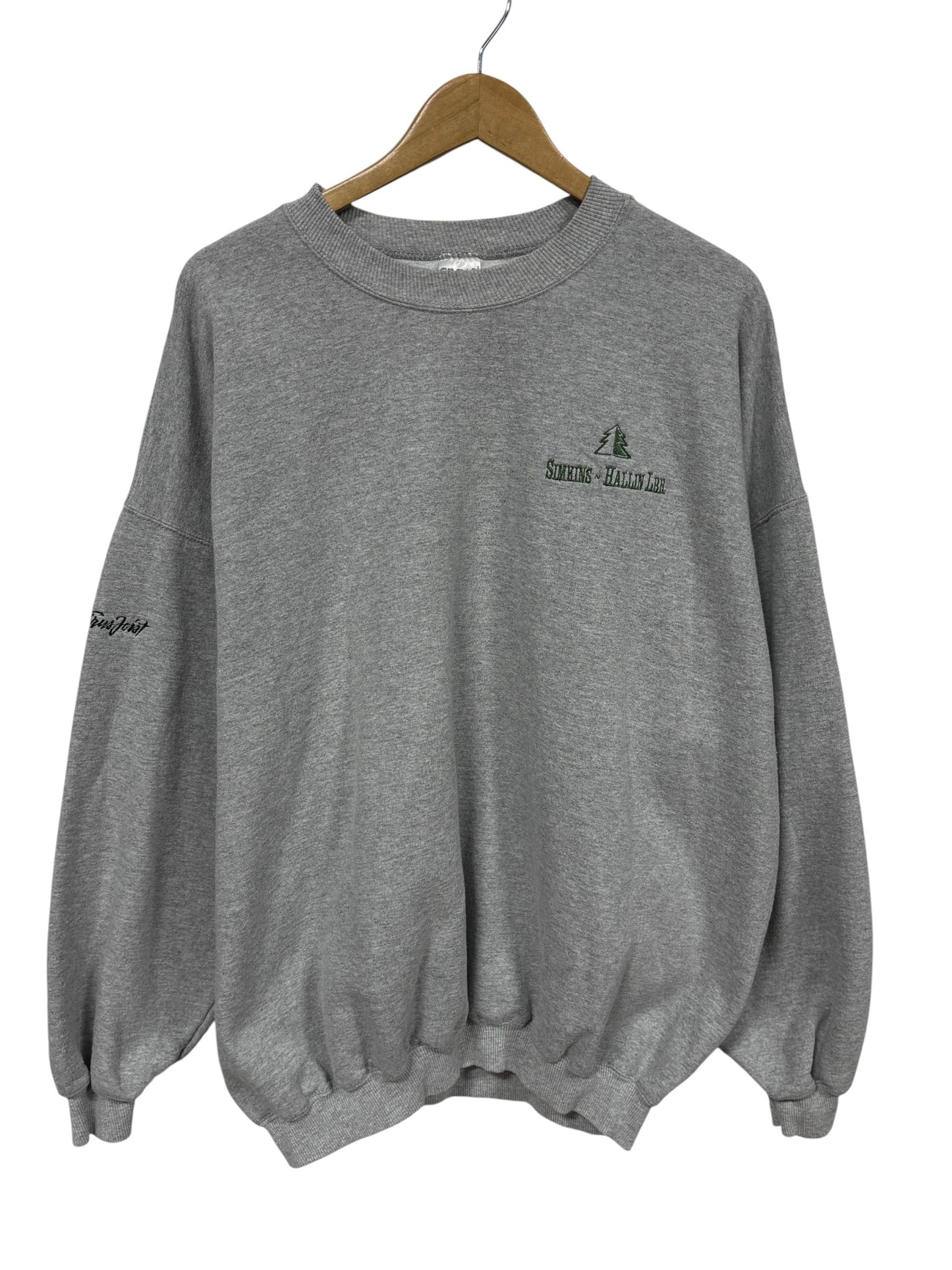 Vintage 90's Grey Embroidered Crewneck Sweater Size XXL