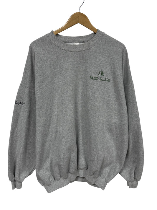 Vintage 90's Grey Embroidered Crewneck Sweater Size XXL