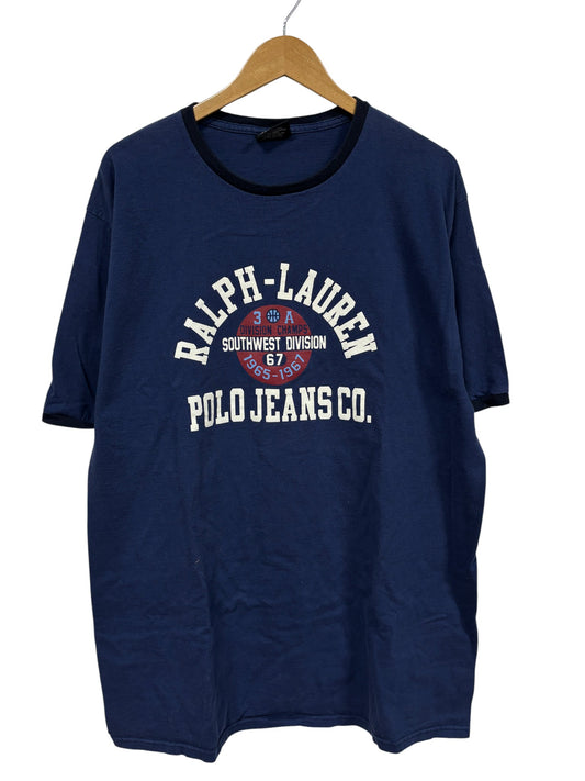 Vintage Polo Jeans Ralph Lauren Division Champs Ringer Tee Size XL