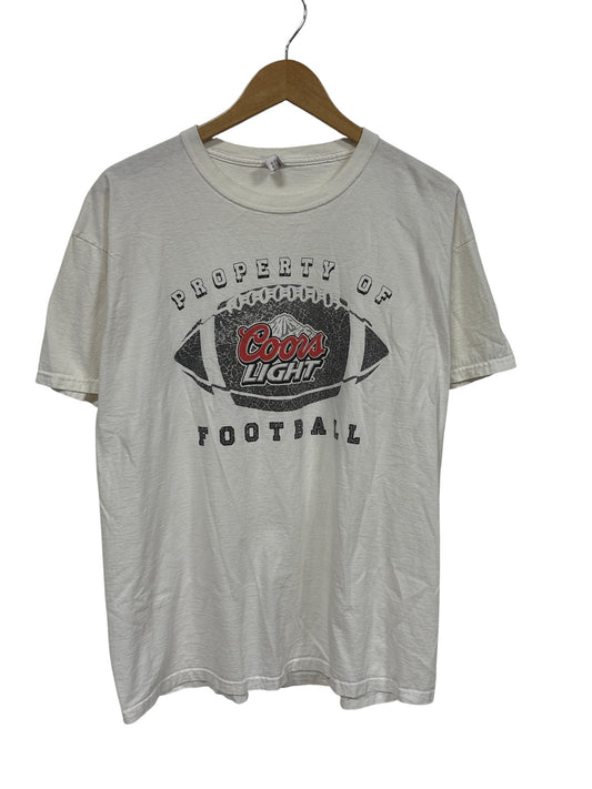 Vintage Y2K Coors Light Football Beer Promo Tee Size XL