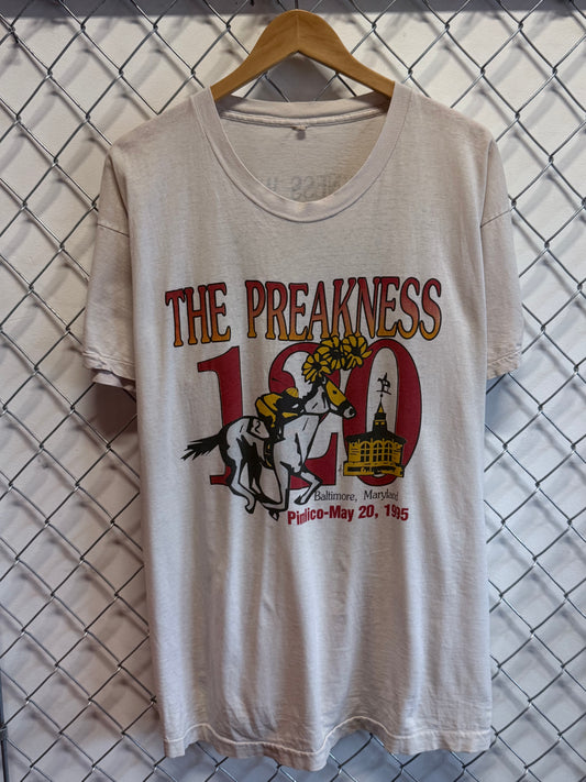 Vintage 1995 Preakness Baltimore Maryland Horse Race Graphic Tee Size XL