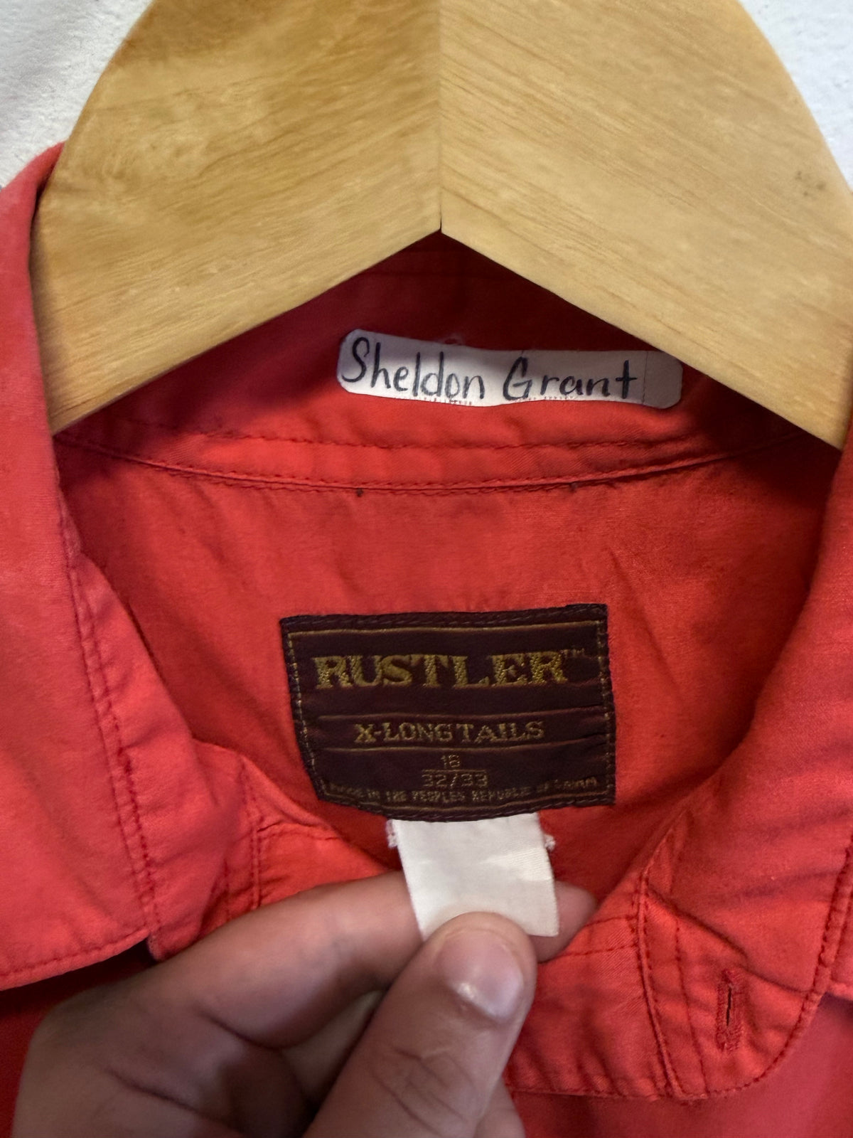 Vintage Rustler X Long Tails Western Red Button Up Shirt Size Large