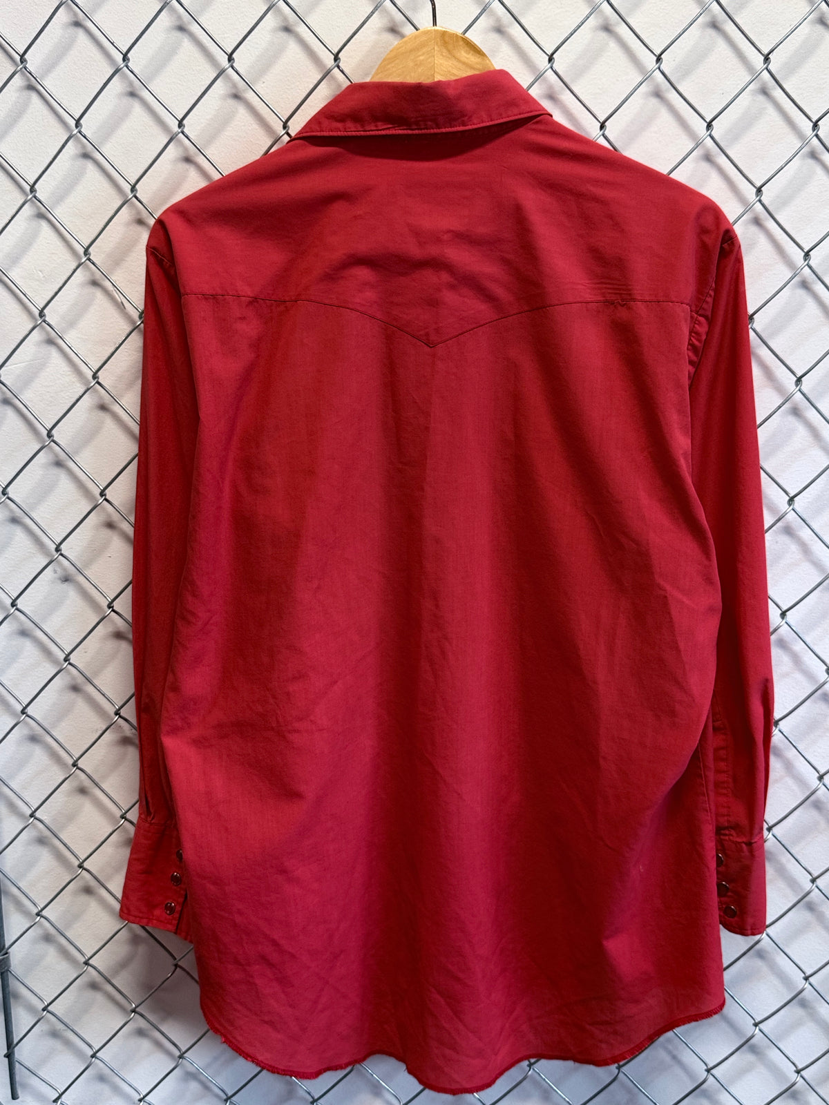 Vintage Rustler X Long Tails Western Red Button Up Shirt Size Large