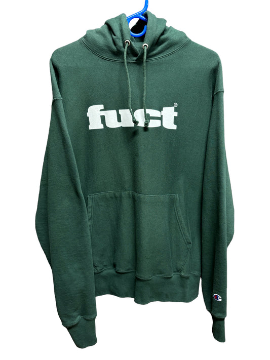 Fuct Champion Reverse Weave Classic Spellout Logo Hoodie Size Large