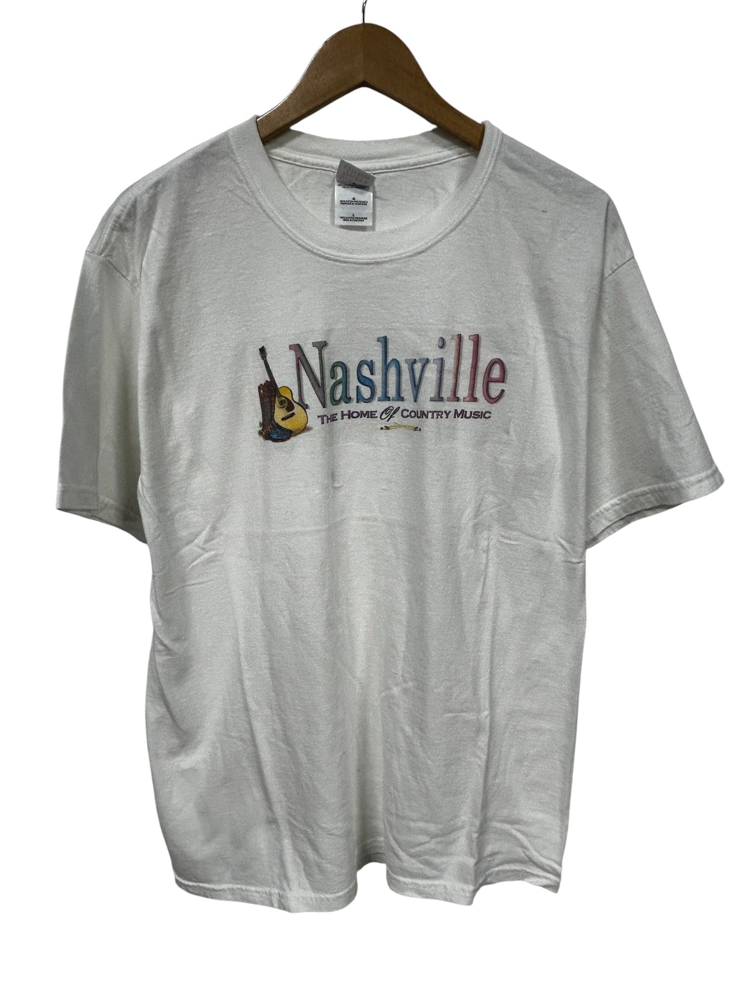 Vintage Y2K Nashville Country Music Graphic Tee Size Large