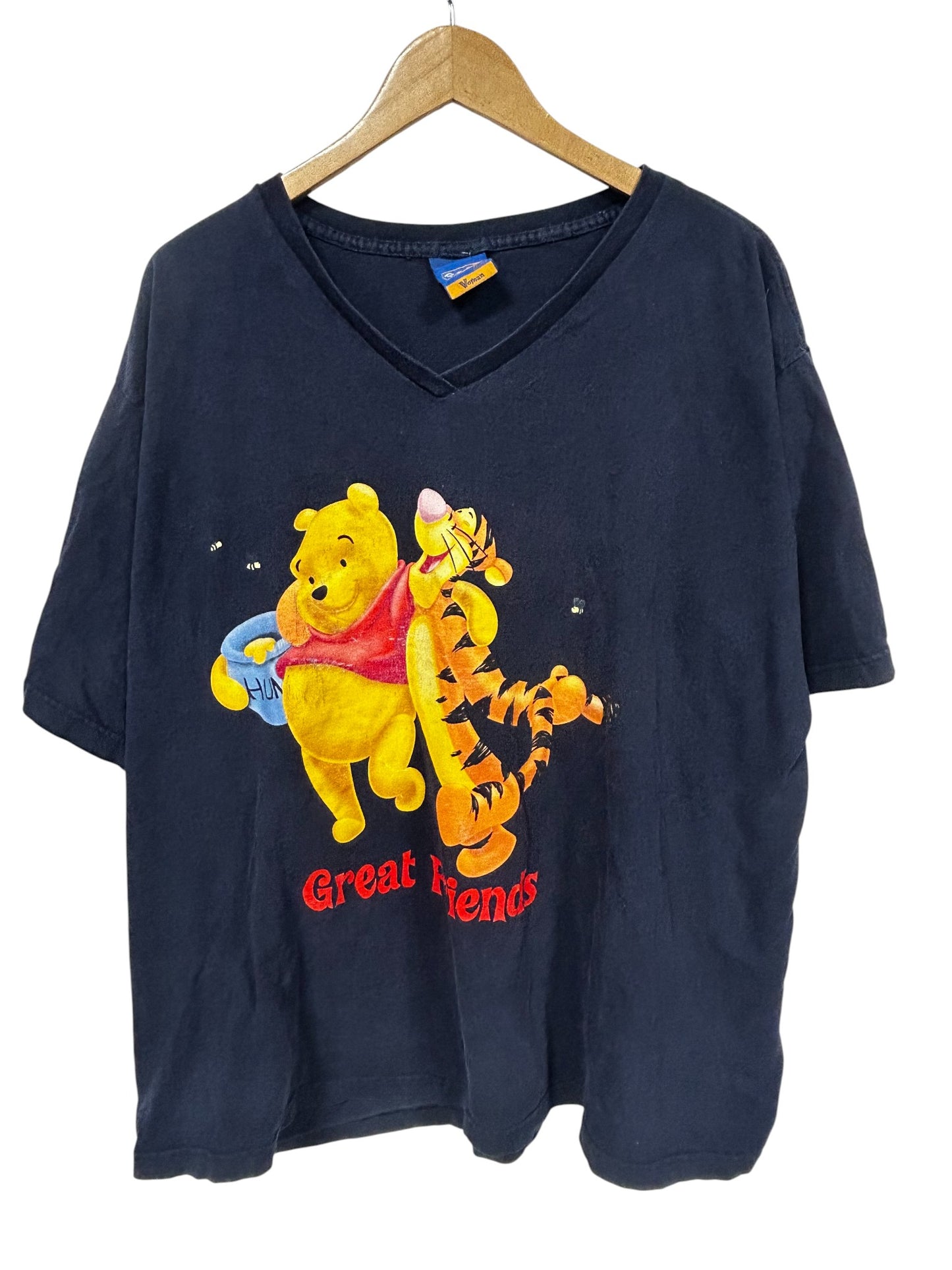 Vintage Winnie the Pooh Great Friends V Neck Sleep Shirt Size XL