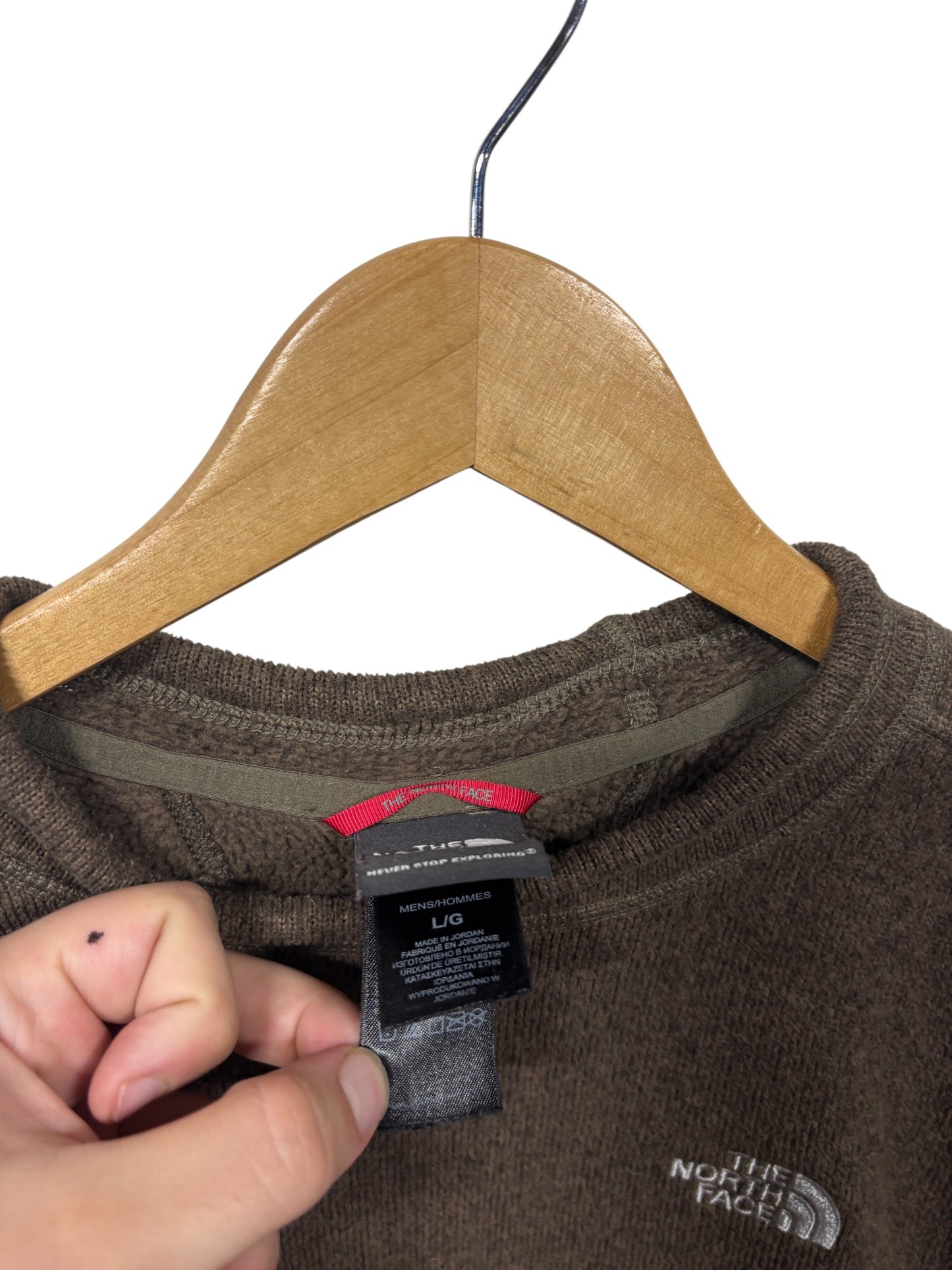 North Face Brown Small Logo Sweater Size Large