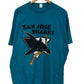 Vintage 90's San Jose Sharks NHL Logo Graphic Tee Size XL