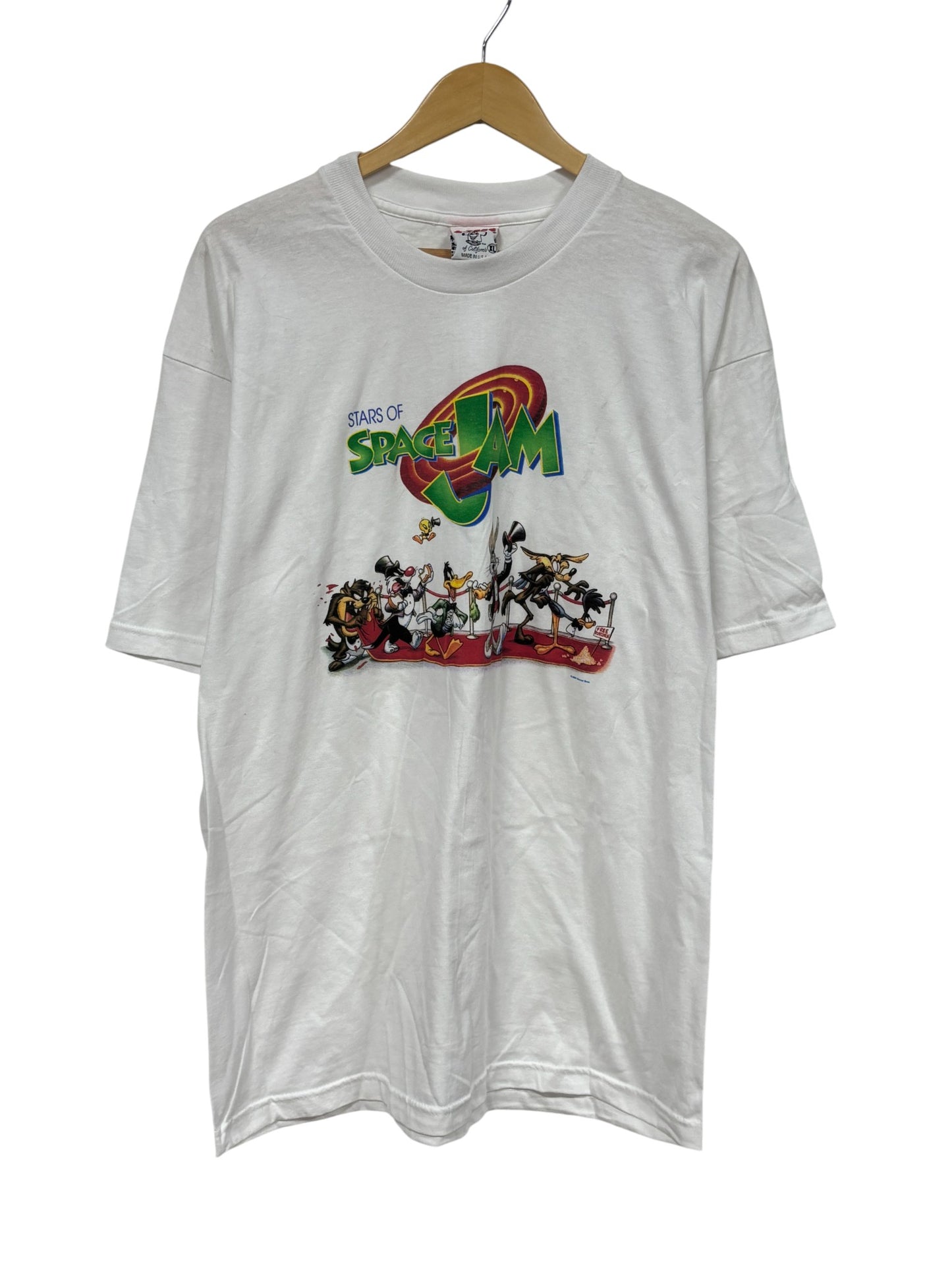 Vintage 90's Stars of Space Jam Looney Tunes Cartoon Promo Tee Size XL