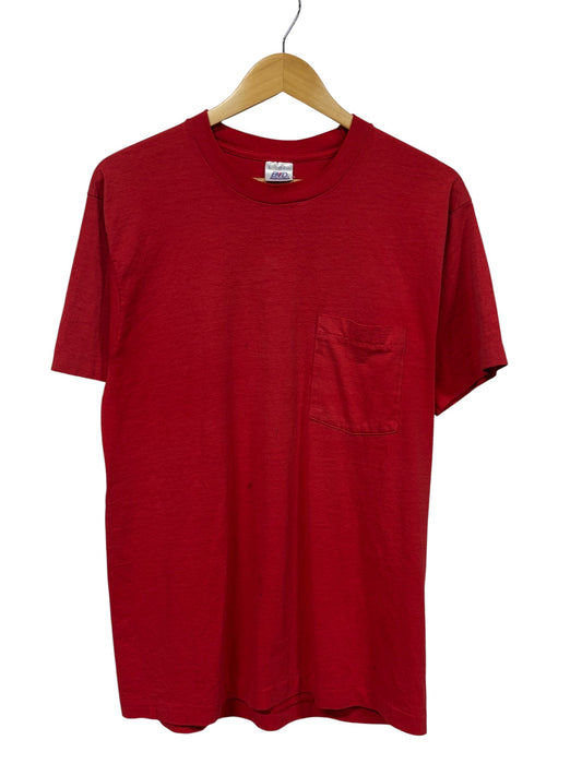 Vintage 90's BVD Red Blank Pocket Tee Size Large
