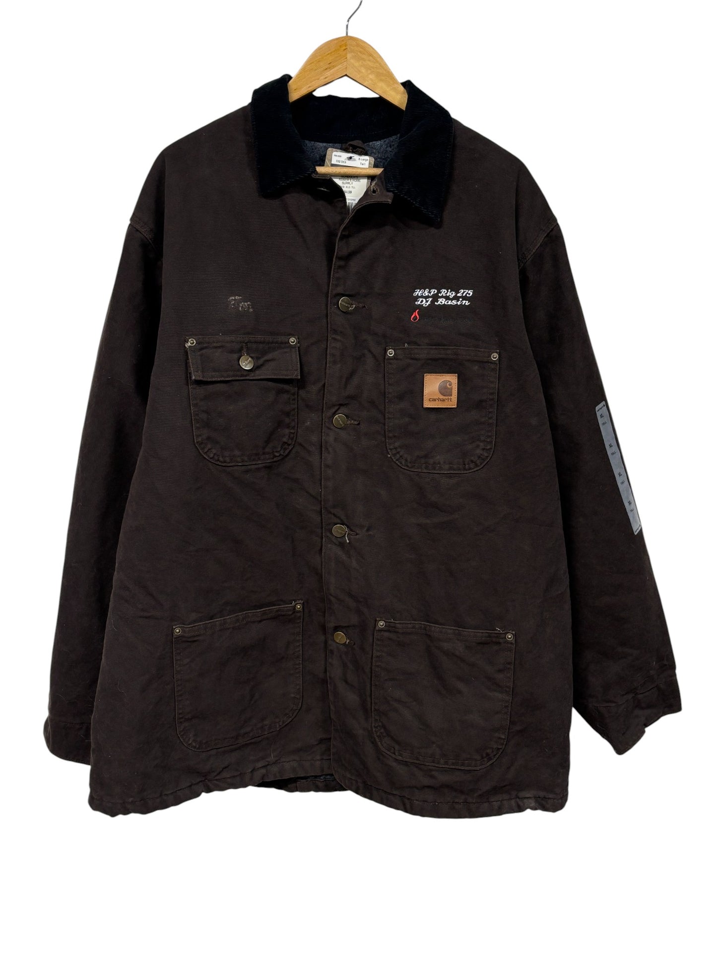 Carhartt Brown Blanket Lined Chore Jacket Size XL Tall