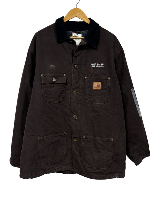 Carhartt Brown Blanket Lined Chore Jacket Size XL Tall
