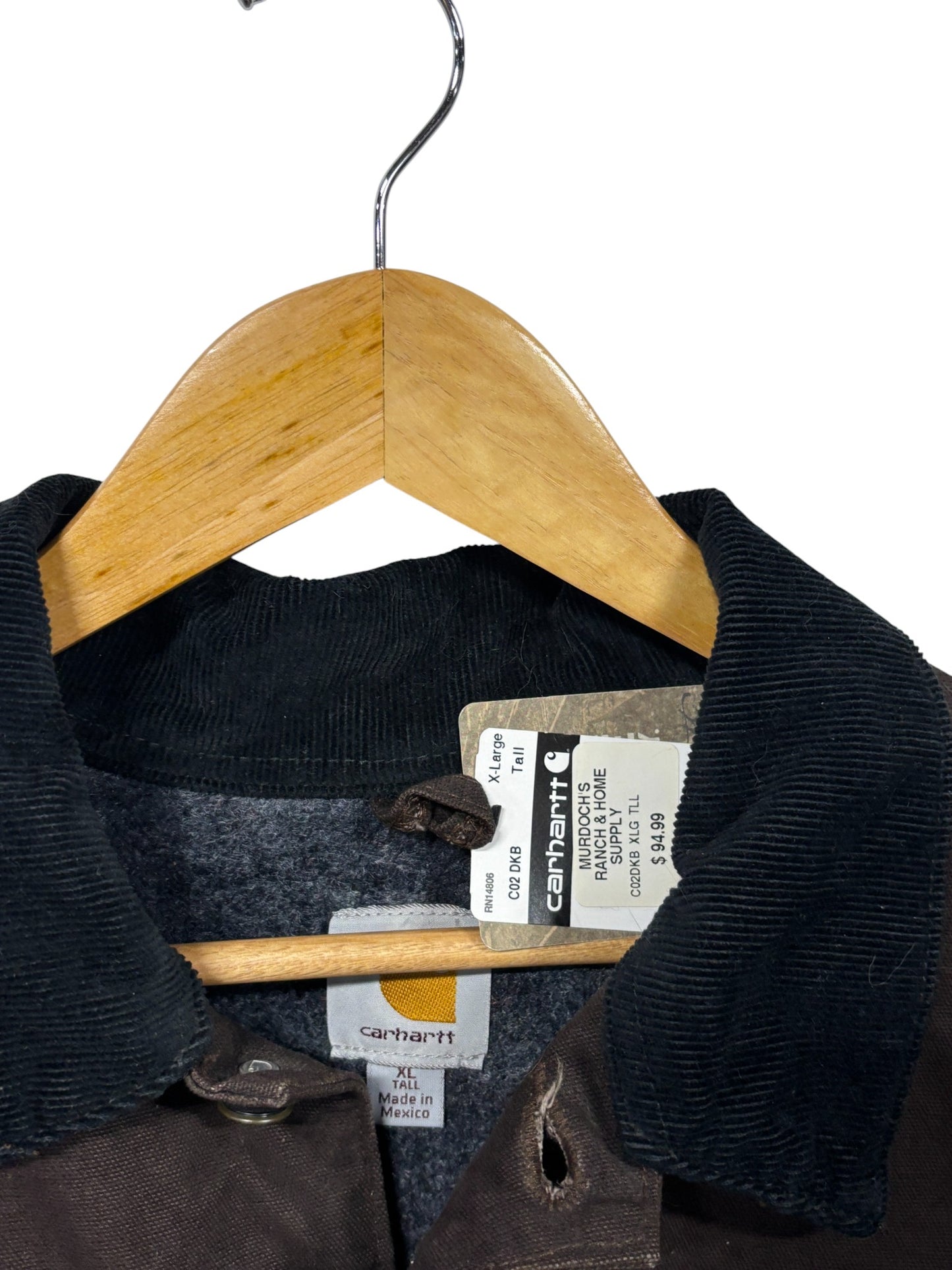 Carhartt Brown Blanket Lined Chore Jacket Size XL Tall