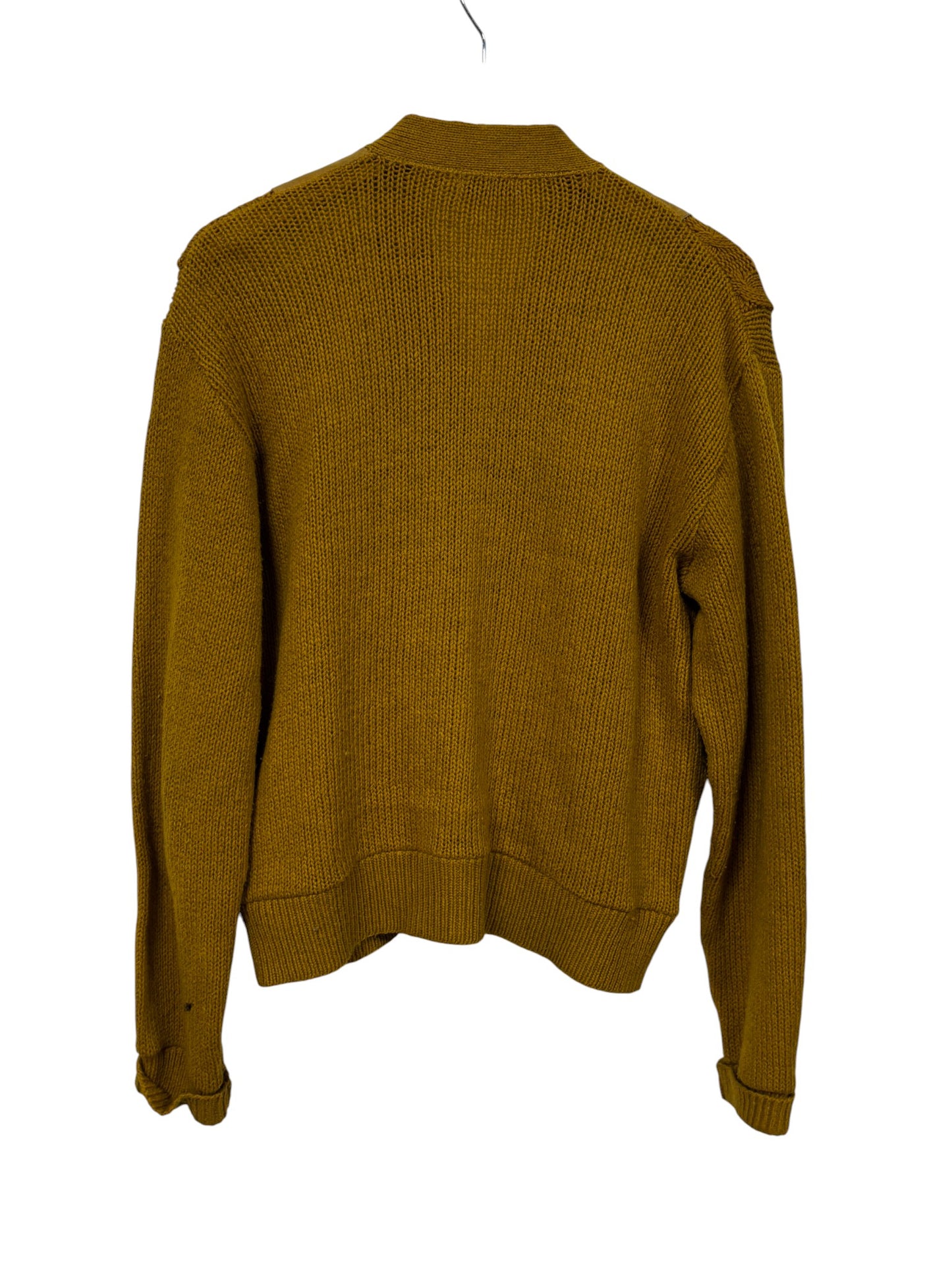 Vintage 70's Mustard Yellow Cardigan Sweater Size XL