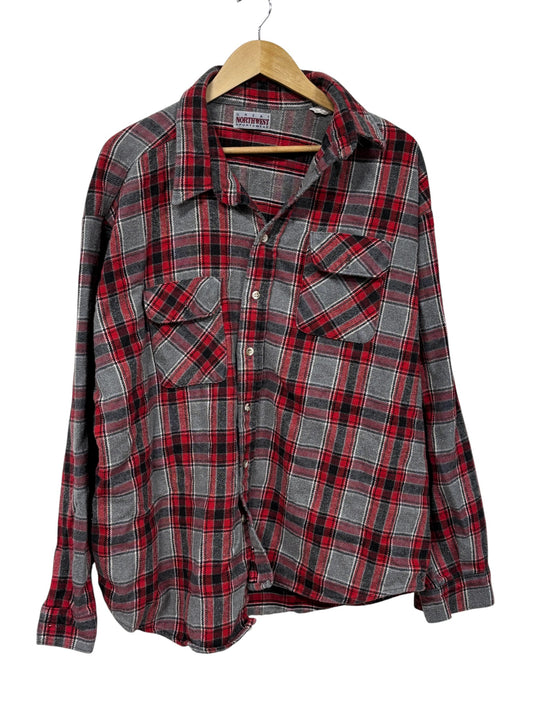 Vintage 80's Great Northwest Red Flannel Button Up Shirt Size 3XL