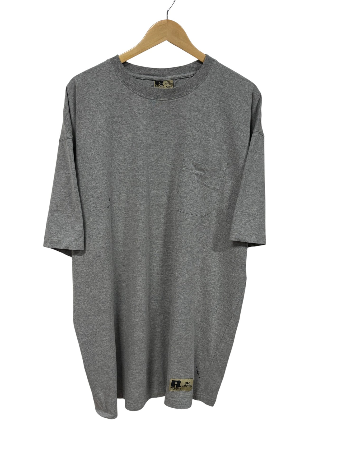 Vintage Russell Athletic Pro Cotton Grey Blank Tee Size 2XLT