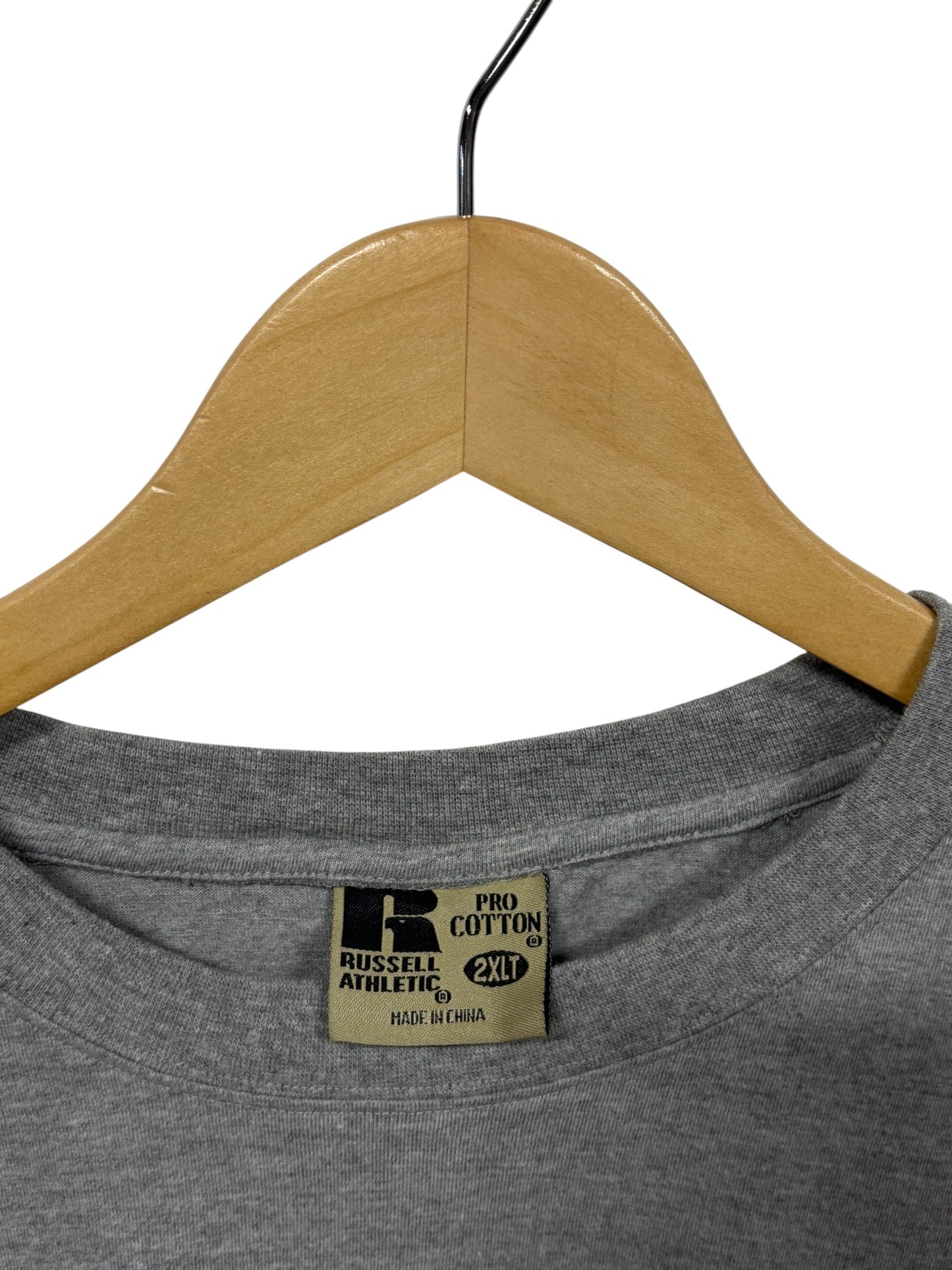 Vintage Russell Athletic Pro Cotton Grey Blank Tee Size 2XLT