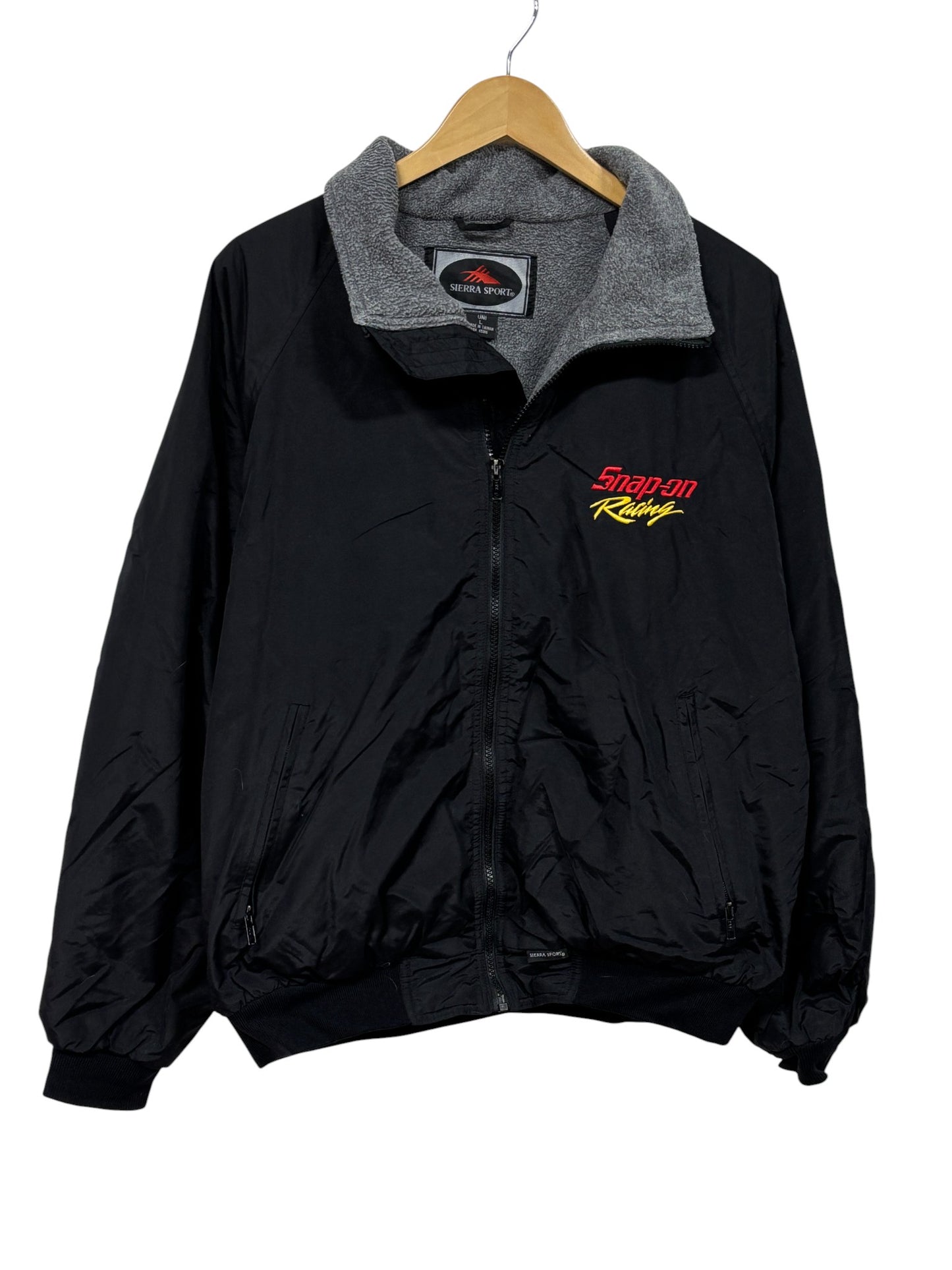 Vintage 90's Snap On Racing Black Zip Up Shell Jacket Size Large