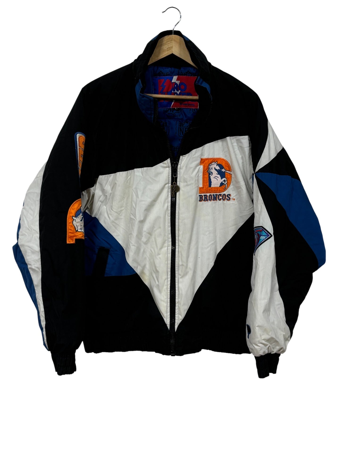 Vintage 90's Pro Player Denver Broncos NFL Puffer Jacket Size Large