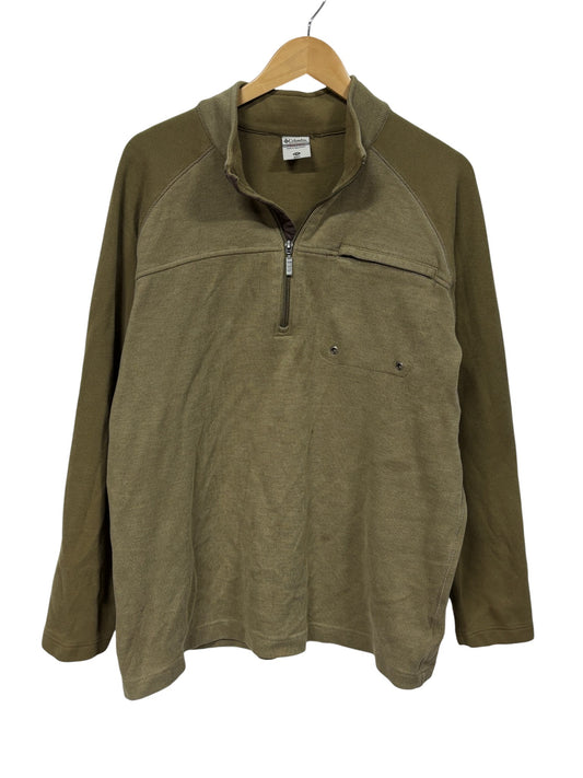 Vintage Columbia Vertex Brown Quarter Zip Sweater Size XXL