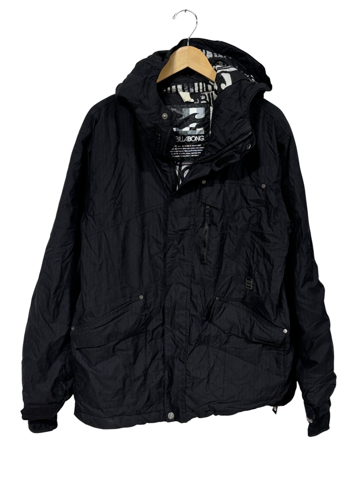 Vintage Y2K Billabong Black Zip Up Jacket Size Medium