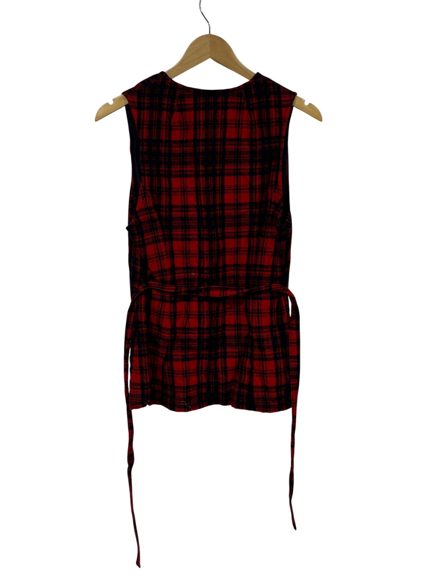 Vintage Women's Pendleton Red Plaid Wool Waist Coat Size 12