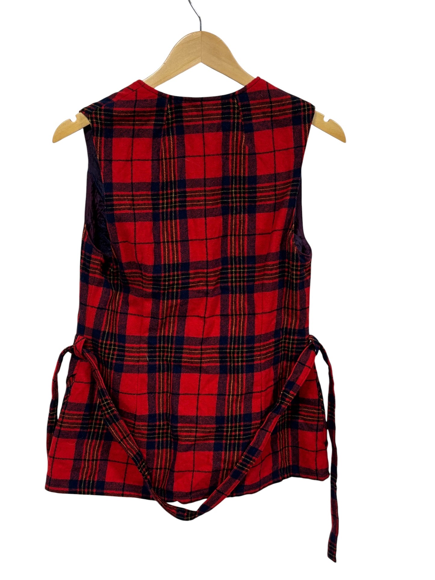 Vintage Women's Pendleton Red Plaid Wool Waist Coat Size 12