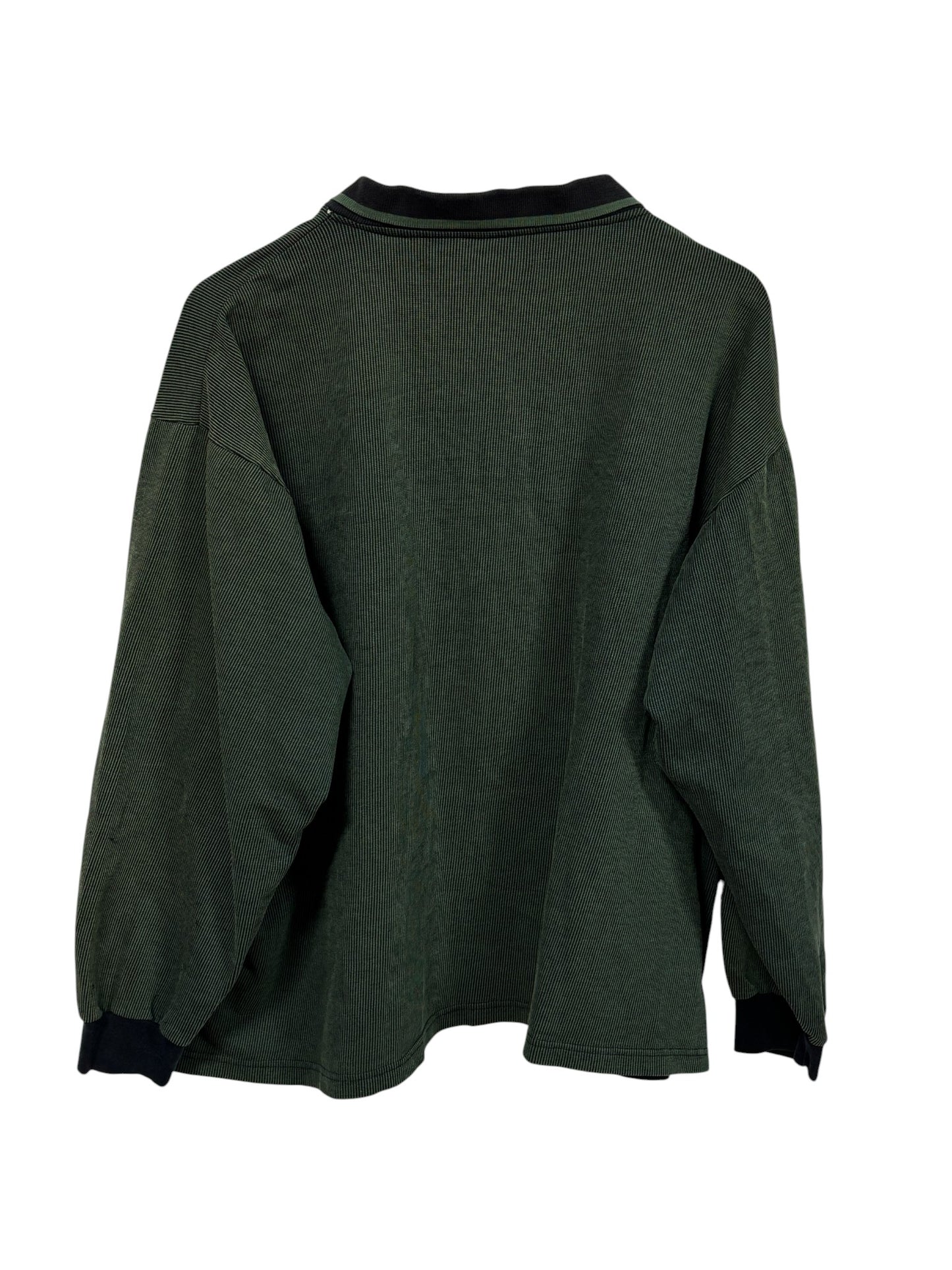 Vintage 90's Green Long Sleeve Polo Shirt Size XL