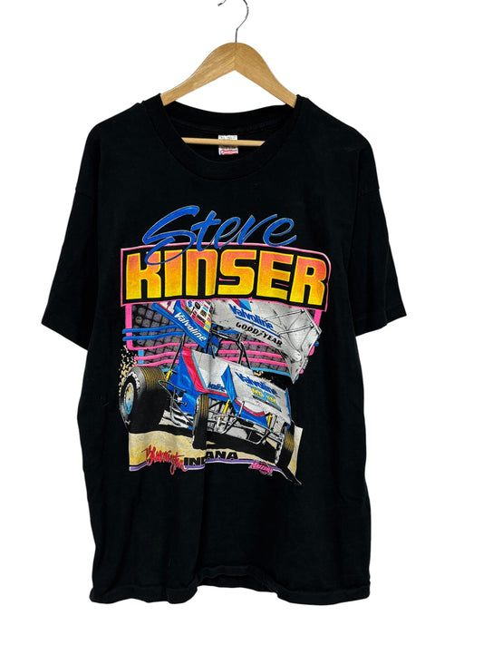 Vintage 90's Steve Kinser World of Outlaws Racing Graphic Tee Size XL
