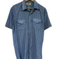 Vintage 80's Ruddock Shirts Striped Blue Western Shirt Size Large