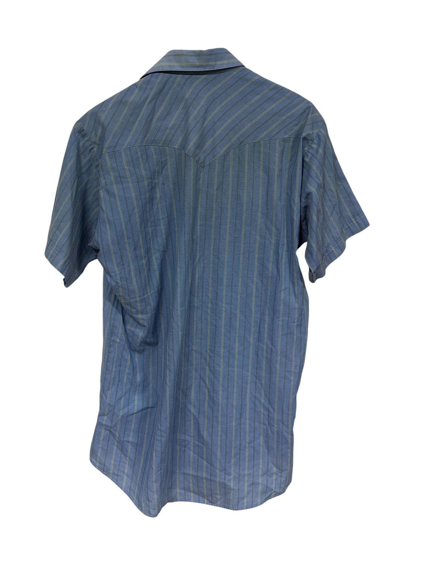 Vintage 80's Ruddock Shirts Striped Blue Western Shirt Size Large