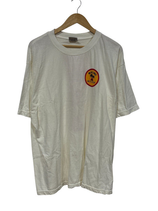 Vintage Malibu Rum Bus Stop Liquor Promo Tee Size XL