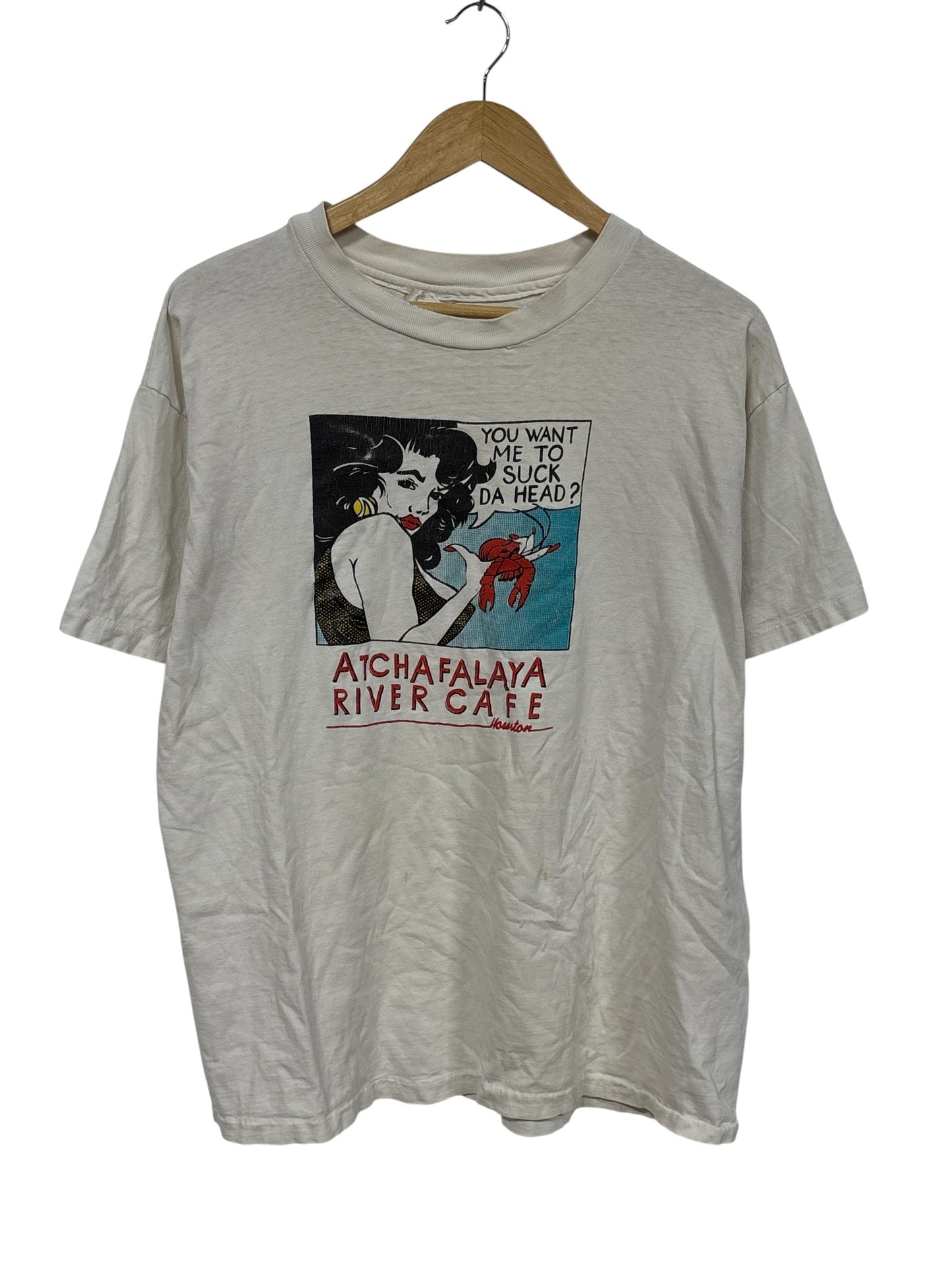 Vintage 90's Suck the Head Atchafalaya River Cafe Houston Tee Size Large