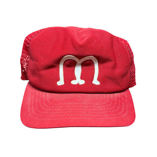 Vintage 80's New Era Billings Mustangs Red Trucker Hat