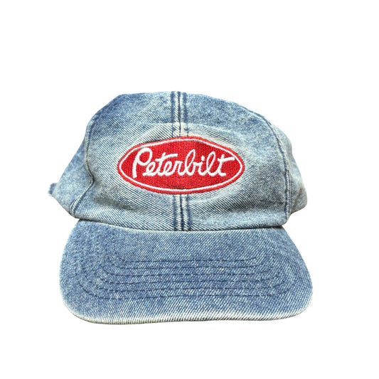 Vintage 90's Peterbilt Truck Logo Denim Hat