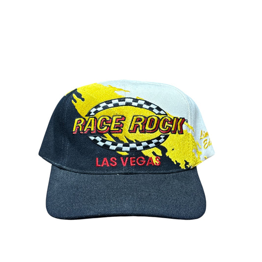 Vintage 90's Paint Splatter Race Rock Las Vegas Snapback Hat