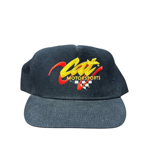 Vintage 90's CAT Motorsports Black NASCAR Racing Hat